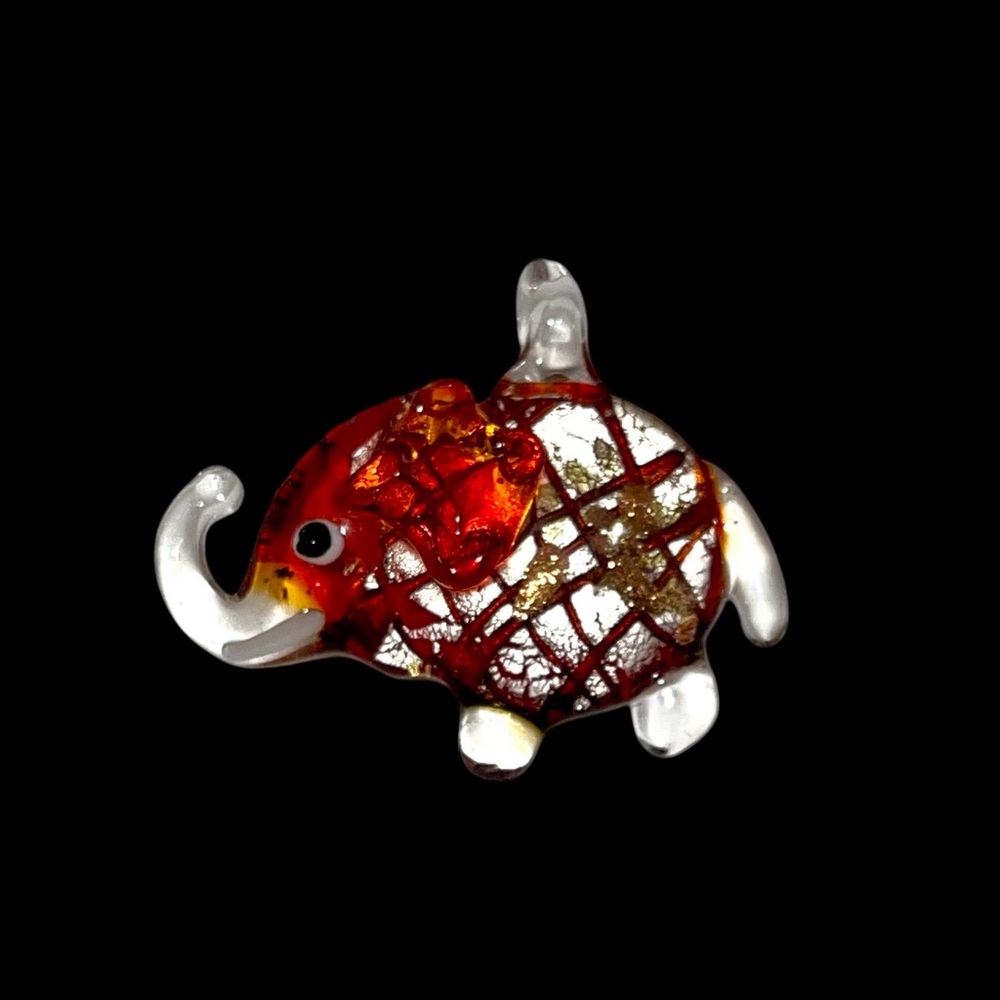 Beautiful Vintage Murano Glass Elephant Pendant Lampwork Handblown Figural